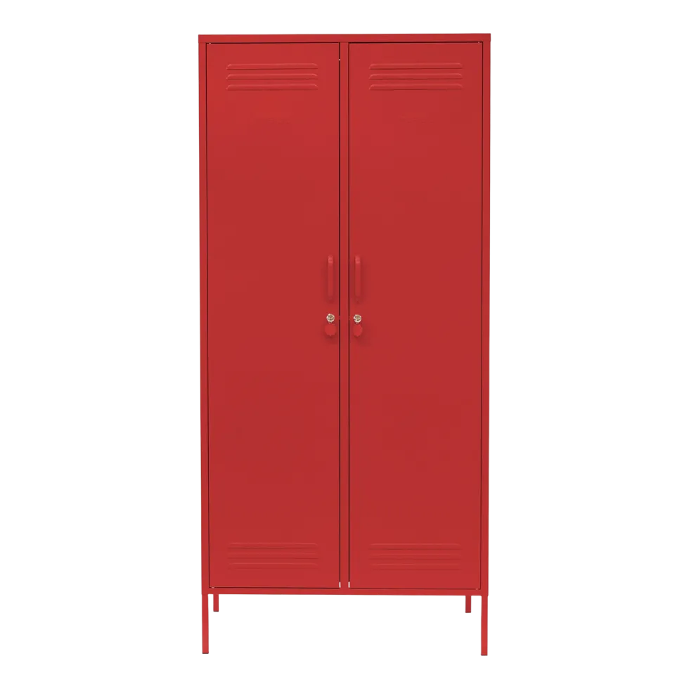 Casier en acier rouge coquelicot 85x50x183cm The Twinny - Mustard Made