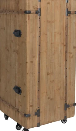 Casier à vin à roulette en bois de pin 50x109cm Lico - Dutchbone