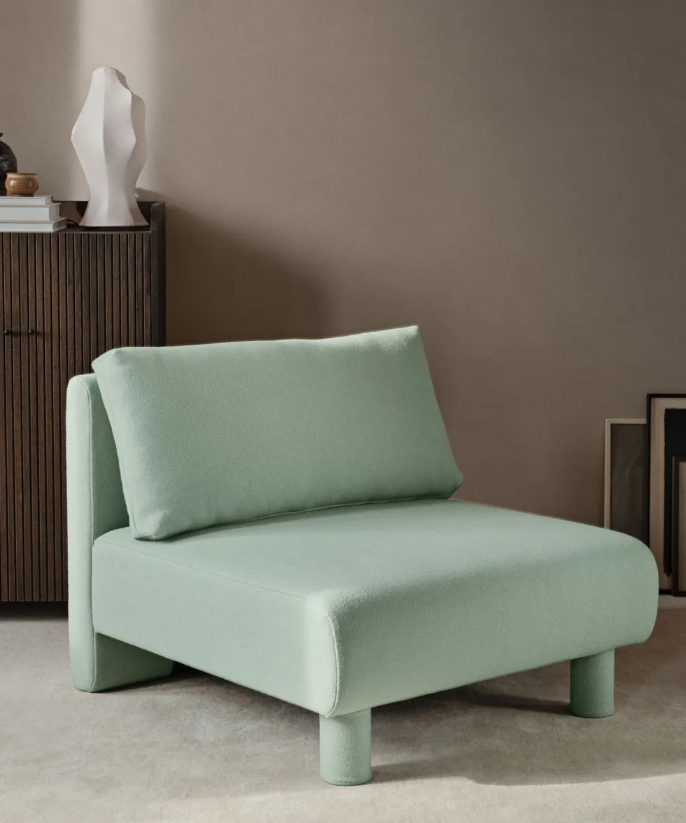 Centre de canapé modulable en laine menthe Dase - Ferm living