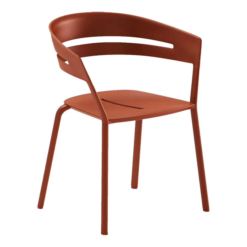 Chaise avec accoudoir en aluminium terracotta 53 x 61 cm Ria - Fast Spa