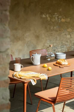 Chaise avec accoudoir en aluminium terracotta 56 x 58 cm Zebra - Fast Spa