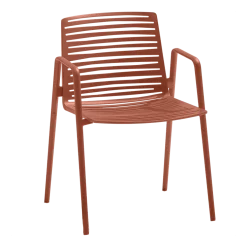 Chaise avec accoudoir en aluminium terracotta 56 x 58 cm Zebra - Fast Spa