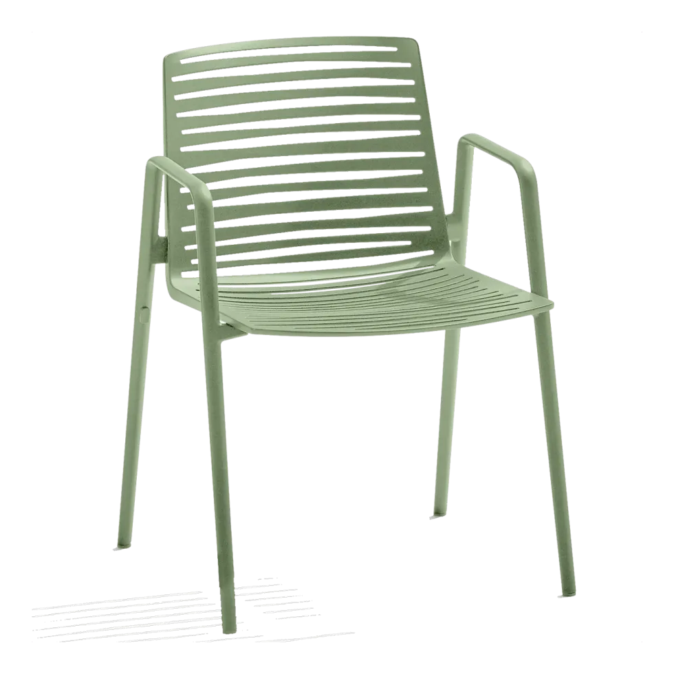 Chaise avec accoudoir en aluminium vert 56 x 58 cm Zebra - Fast Spa