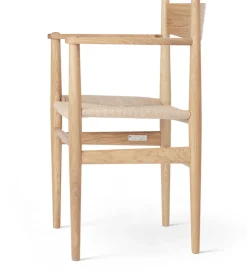 Chaise avec accoudoir en chêne huilé et assise tissée naturelle 81cm CH37 - Carl Hansen & Søn