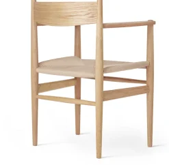 Chaise avec accoudoir en chêne huilé et assise tissée naturelle 81cm CH37 - Carl Hansen & Søn