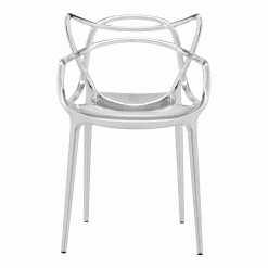 Chaise avec accoudoirs argentée Masters - Kartell