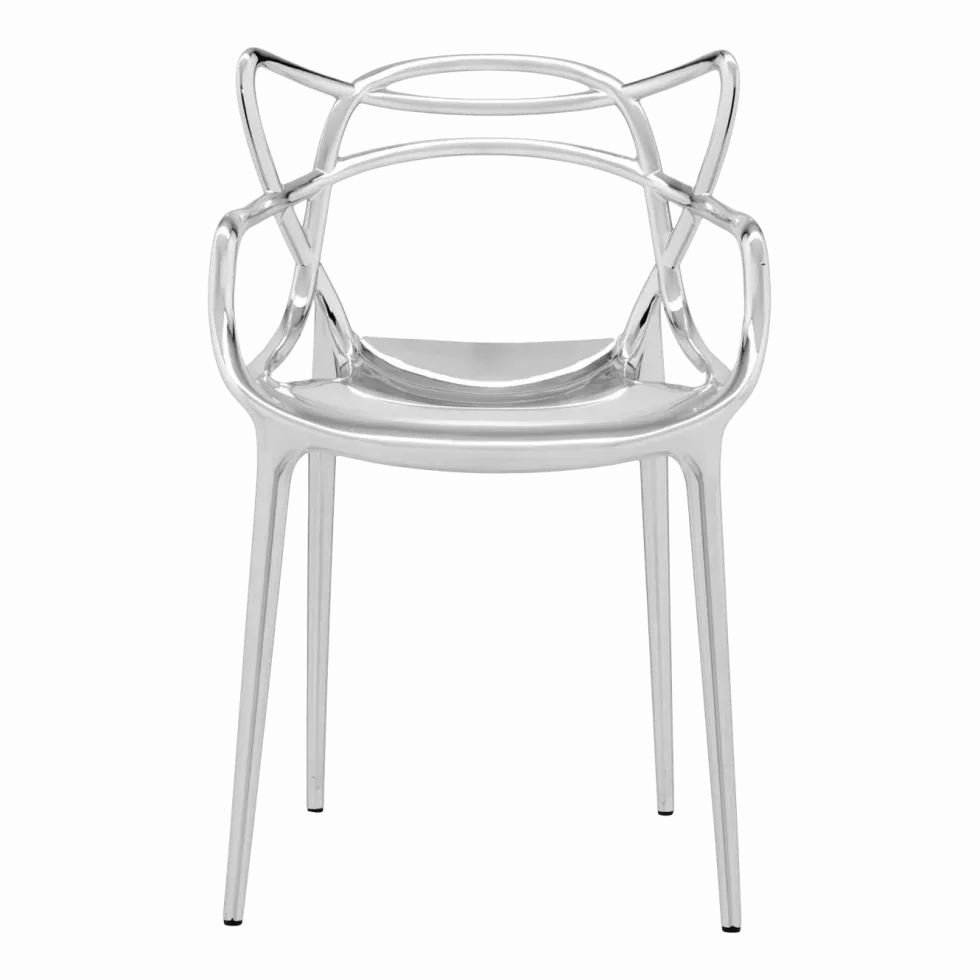 Chaise avec accoudoirs argentée Masters - Kartell