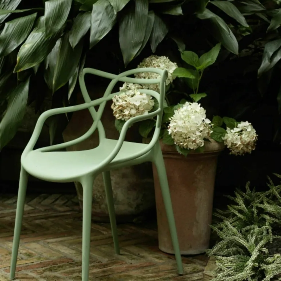 Chaise avec accoudoirs argentée Masters - Kartell