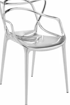 Chaise avec accoudoirs argentée Masters - Kartell