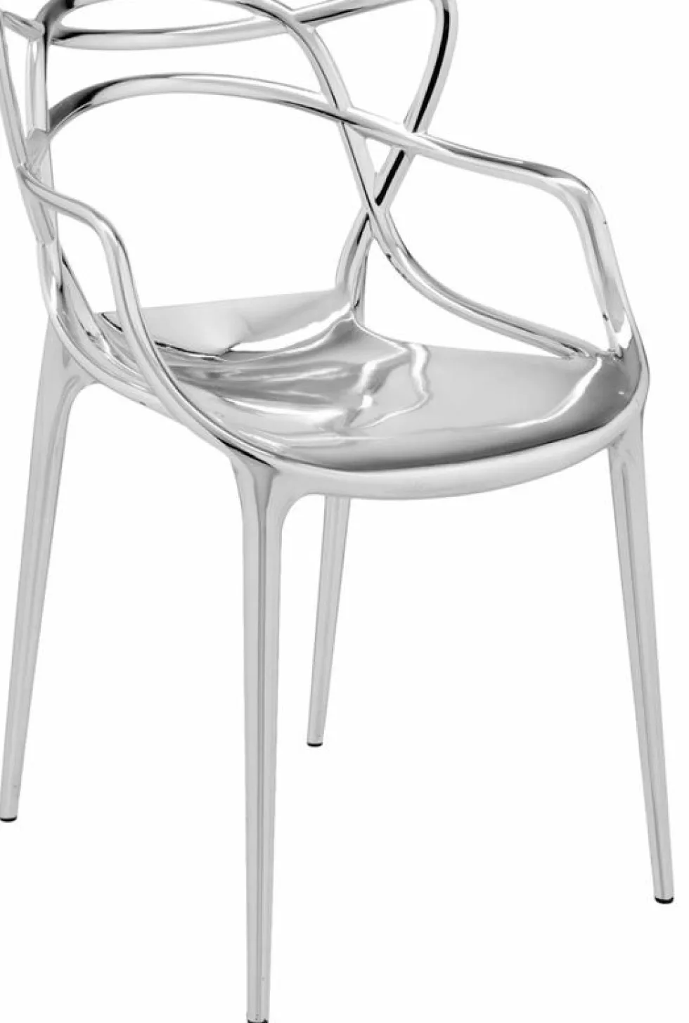 Chaise avec accoudoirs argentée Masters - Kartell