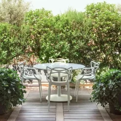 Chaise avec accoudoirs argentée Masters - Kartell