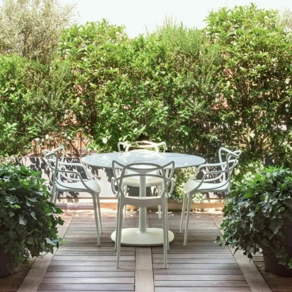 Chaise avec accoudoirs argentée Masters - Kartell