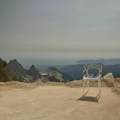 Chaise avec accoudoirs argentée Masters - Kartell