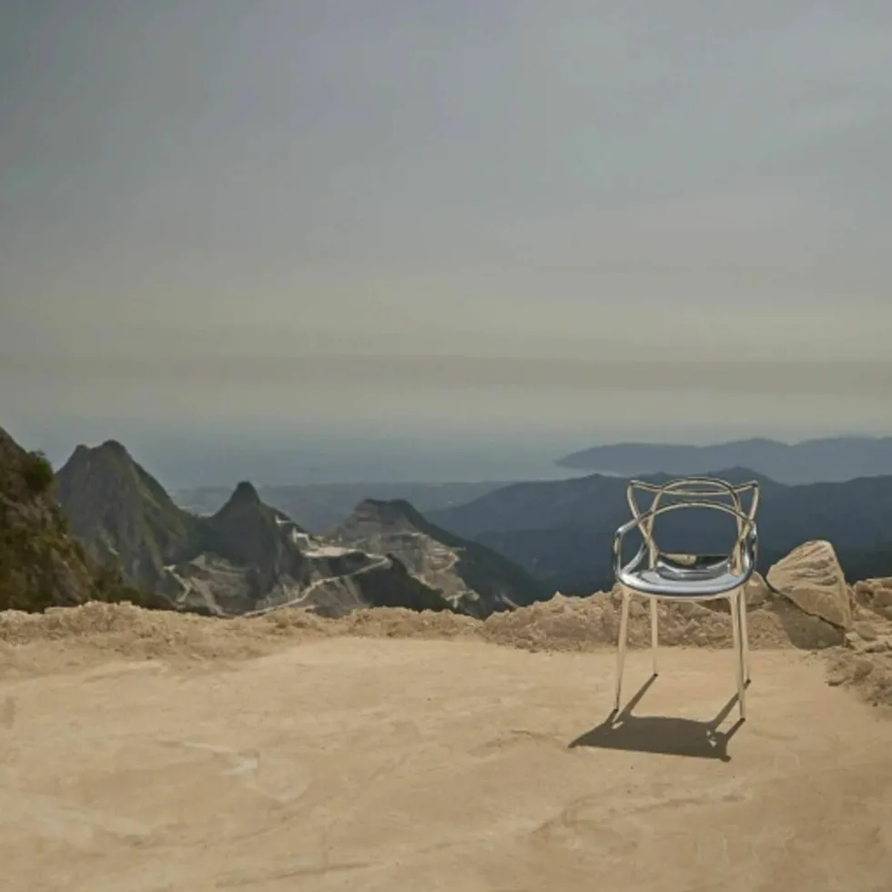 Chaise avec accoudoirs argentée Masters - Kartell