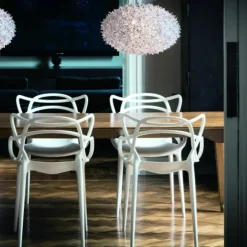 Chaise avec accoudoirs argentée Masters - Kartell