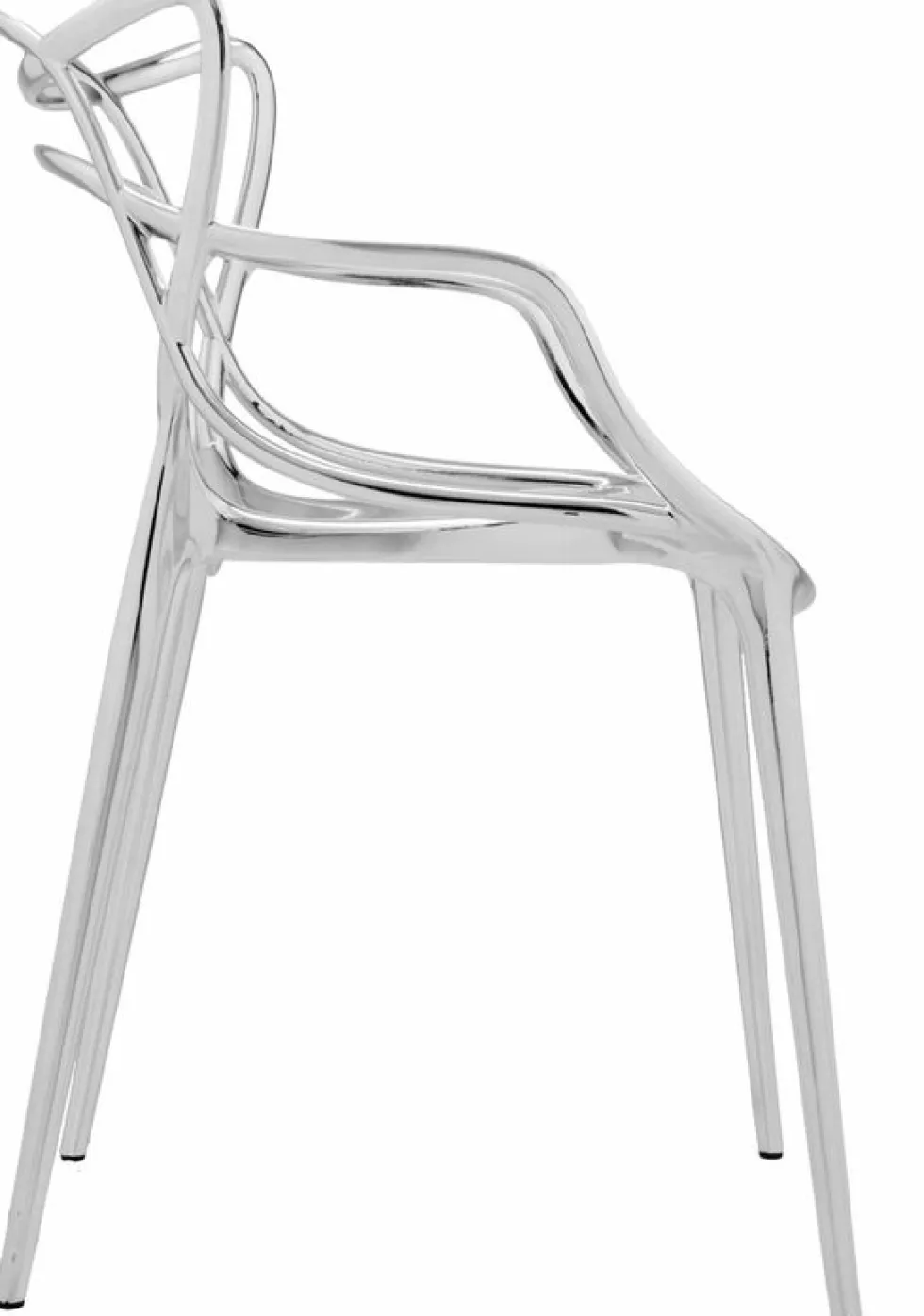 Chaise avec accoudoirs argentée Masters - Kartell