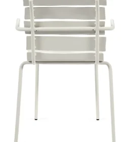 Chaise avec accoudoirs de jardin en métal blanc 56x55x82cm - valerie_objects
