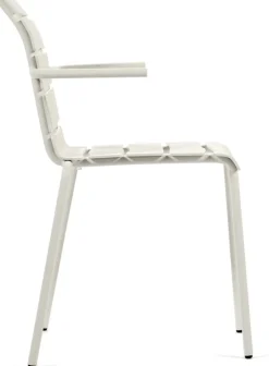 Chaise avec accoudoirs de jardin en métal blanc 56x55x82cm - valerie_objects