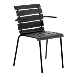 Chaise avec accoudoirs de jardin en métal noir 56x55x82cm - valerie_objects