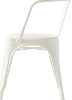 Chaise avec accoudoirs en acier blanc pur AC16 - Tolix