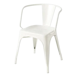 Chaise avec accoudoirs en acier blanc pur AC16 - Tolix
