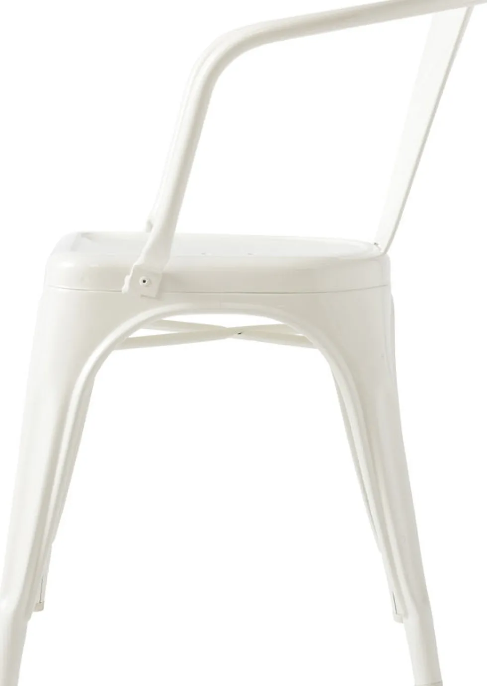 Chaise avec accoudoirs en acier blanc pur A56 - Tolix