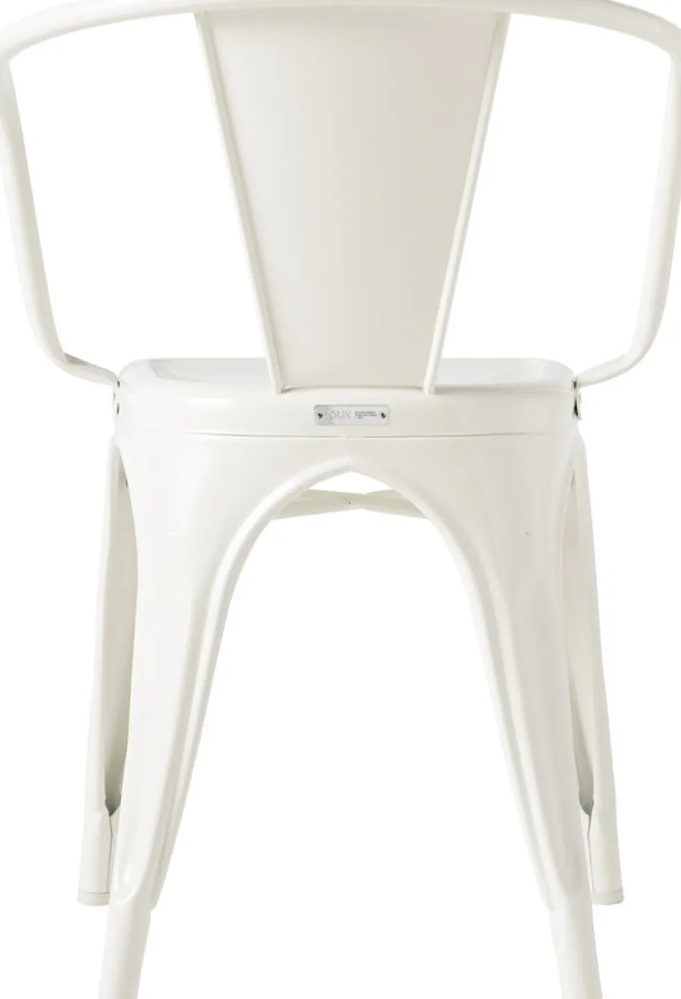 Chaise avec accoudoirs en acier blanc pur A56 - Tolix