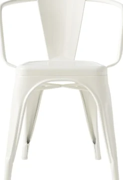 Chaise avec accoudoirs en acier blanc pur A56 - Tolix