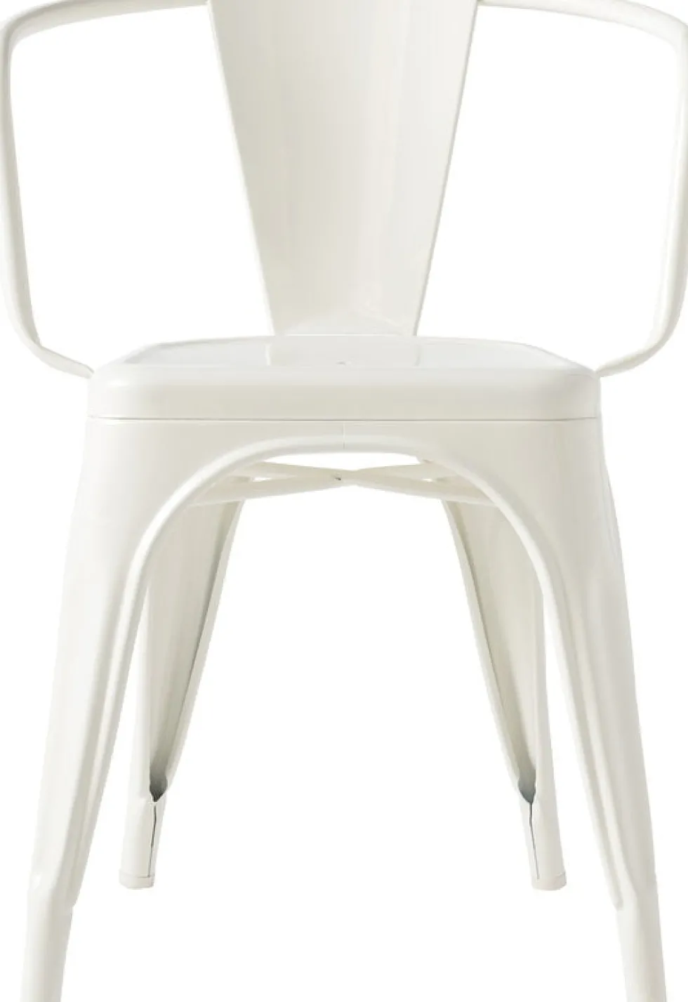 Chaise avec accoudoirs en acier blanc pur A56 - Tolix