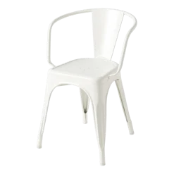 Chaise avec accoudoirs en acier blanc pur A56 - Tolix