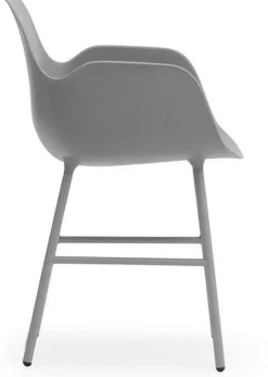 Chaise avec accoudoirs en acier et pp gris Form - Normann Copenhagen