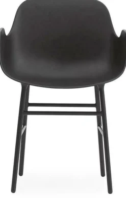 Chaise avec accoudoirs en acier et pp noir Form - Normann Copenhagen