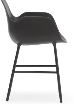 Chaise avec accoudoirs en acier et pp noir Form - Normann Copenhagen