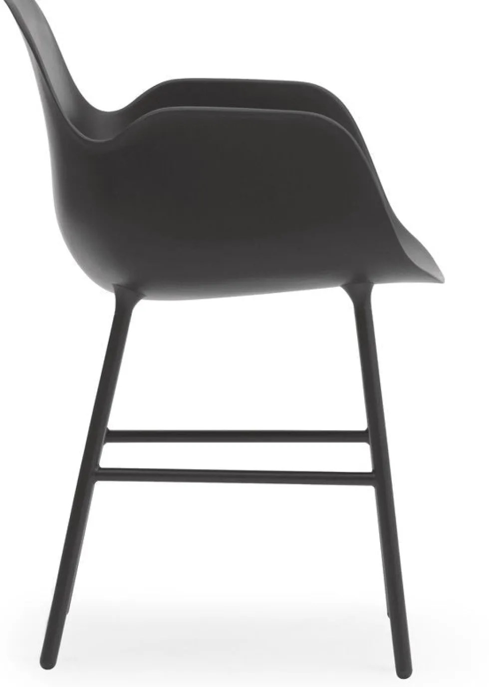 Chaise avec accoudoirs en acier et pp noir Form - Normann Copenhagen