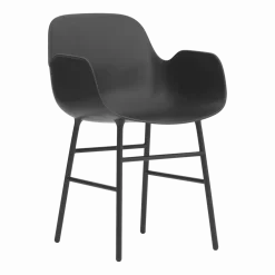 Chaise avec accoudoirs en acier et pp noir Form - Normann Copenhagen
