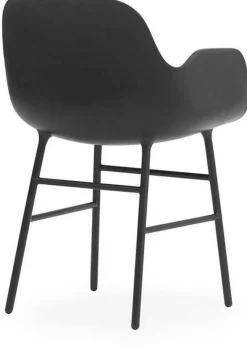 Chaise avec accoudoirs en acier et pp noir Form - Normann Copenhagen