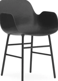 Chaise avec accoudoirs en acier et pp noir Form - Normann Copenhagen