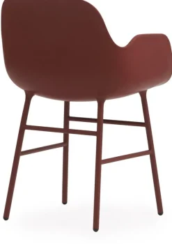 Chaise avec accoudoirs en acier et pp rouge Form - Normann Copenhagen