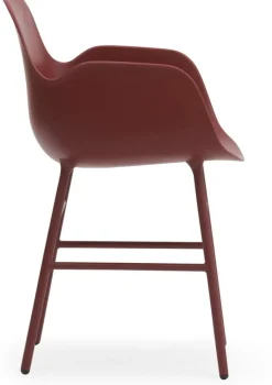 Chaise avec accoudoirs en acier et pp rouge Form - Normann Copenhagen