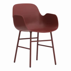 Chaise avec accoudoirs en acier et pp rouge Form - Normann Copenhagen