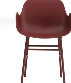 Chaise avec accoudoirs en acier et pp rouge Form - Normann Copenhagen