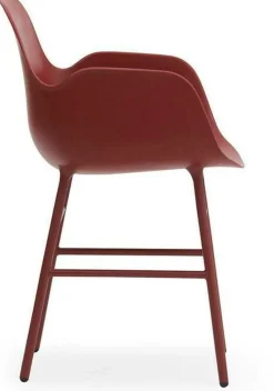 Chaise avec accoudoirs en acier et pp rouge Form - Normann Copenhagen