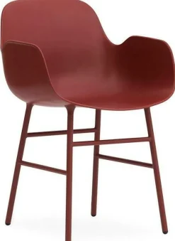 Chaise avec accoudoirs en acier et pp rouge Form - Normann Copenhagen