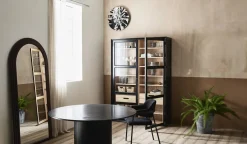 Chaise avec accoudoirs en acier et tissu noir 56x84cm Albert - Nordal