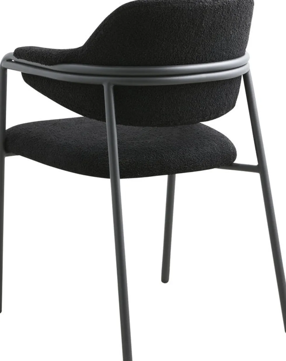 Chaise avec accoudoirs en acier et tissu noir 56x84cm Albert - Nordal