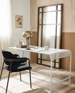 Chaise avec accoudoirs en acier et tissu noir 56x84cm Albert - Nordal