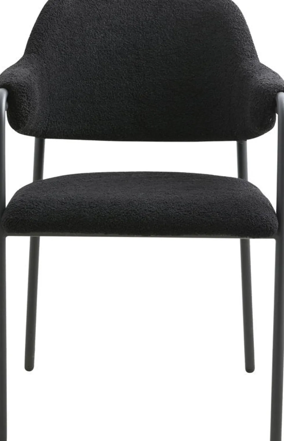 Chaise avec accoudoirs en acier et tissu noir 56x84cm Albert - Nordal