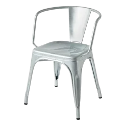 Chaise avec accoudoirs en acier galvanisé AC16 - Tolix