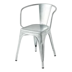 Chaise avec accoudoirs en acier galvanisé A56 - Tolix