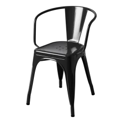 Chaise avec accoudoirs en acier noir foncé A56 - Tolix